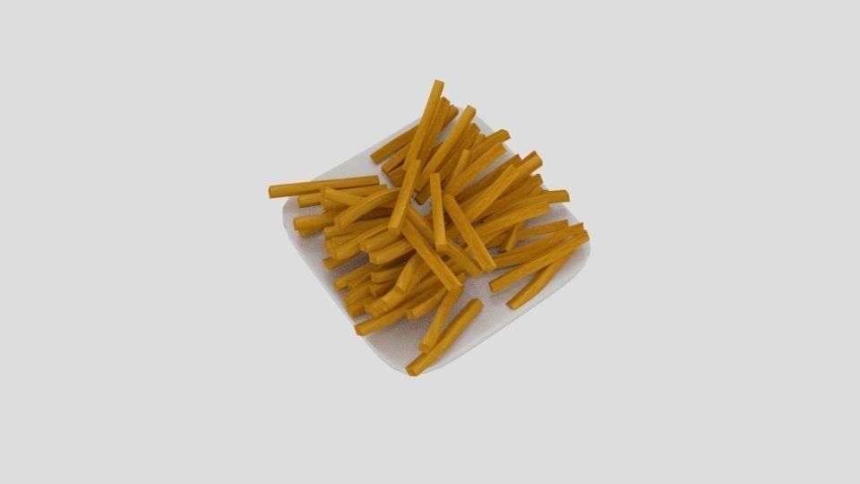French Fries Plate 3D model_3