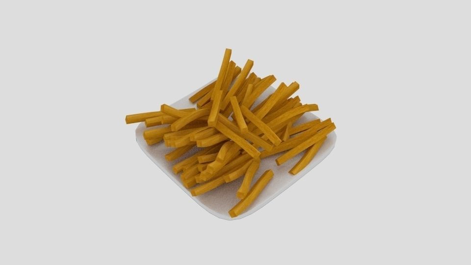 French Fries Plate 3D model_2