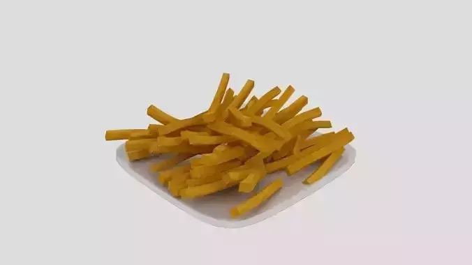 French Fries Plate 3D model