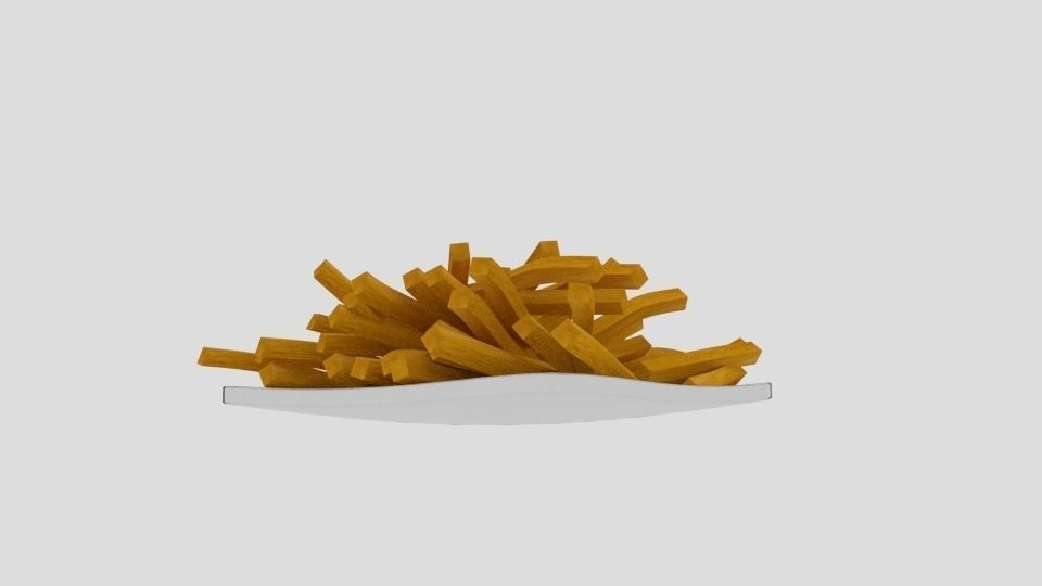 French Fries Plate 3D model_1