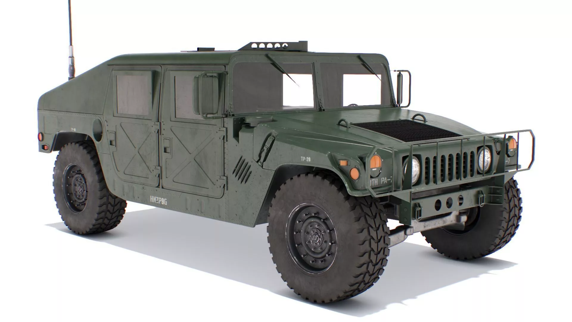 Military Humvee Rigged for Cinema 4D 3D model