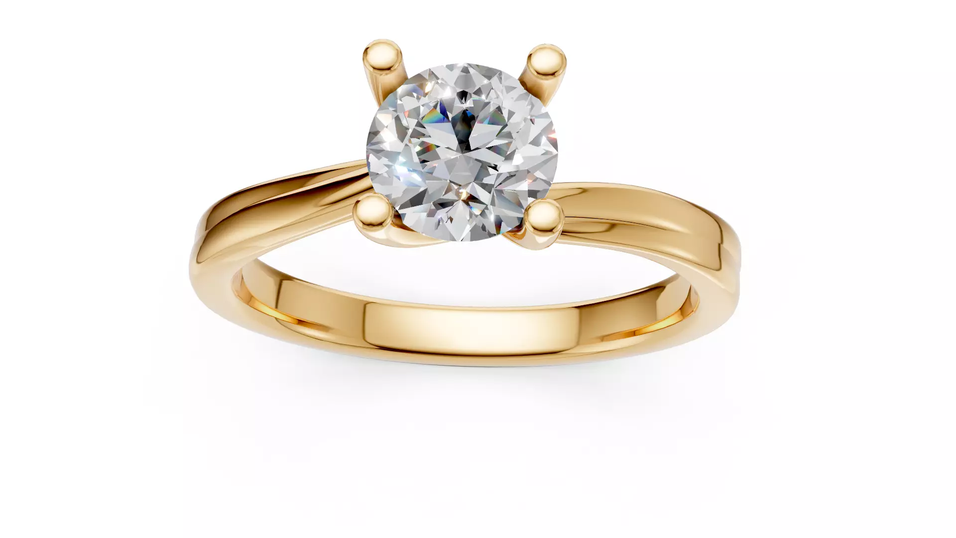 Lucy Round Solitaire Engagement Ring STL 3D Printable Free 3D print model