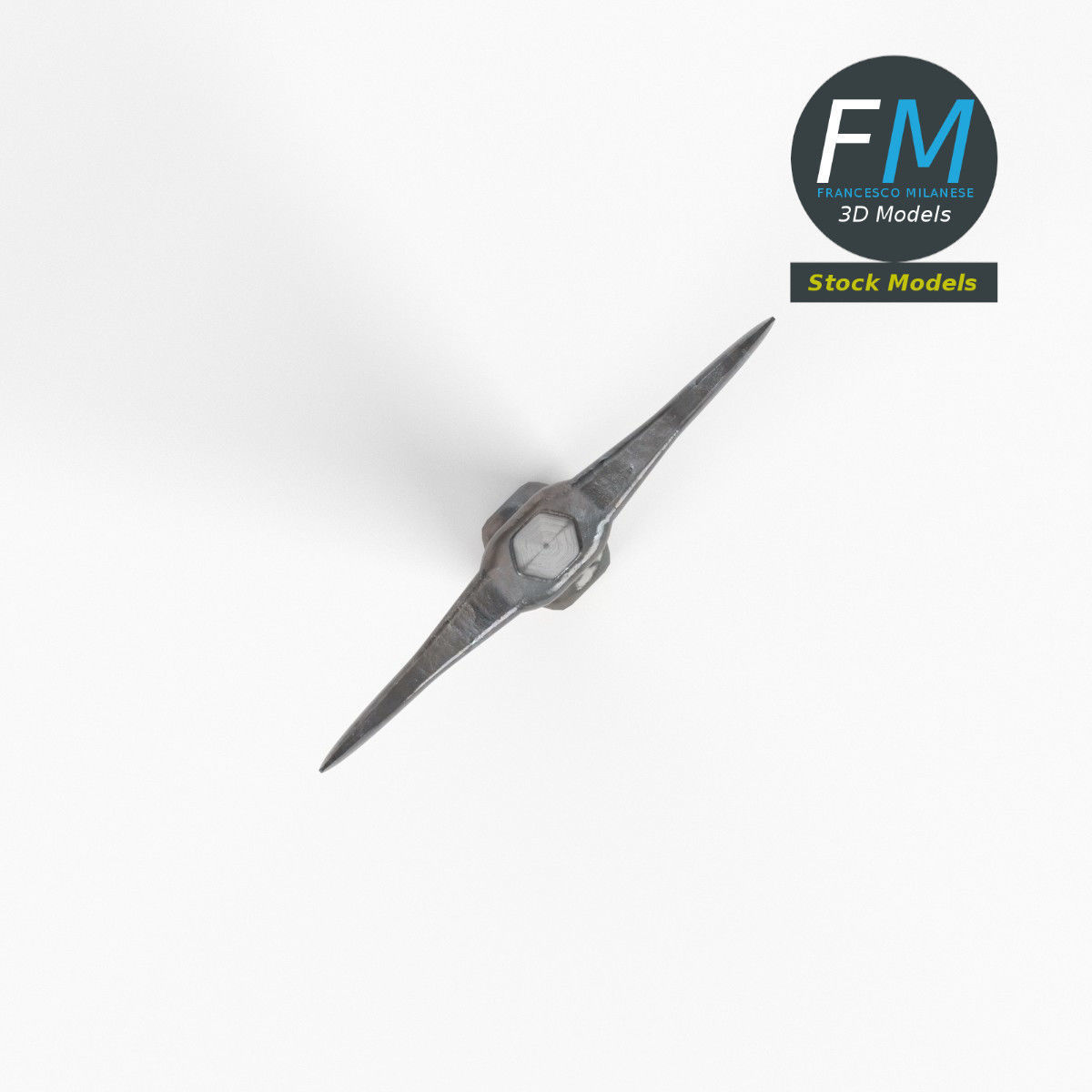 Sai piercing knife melee 3D model_6