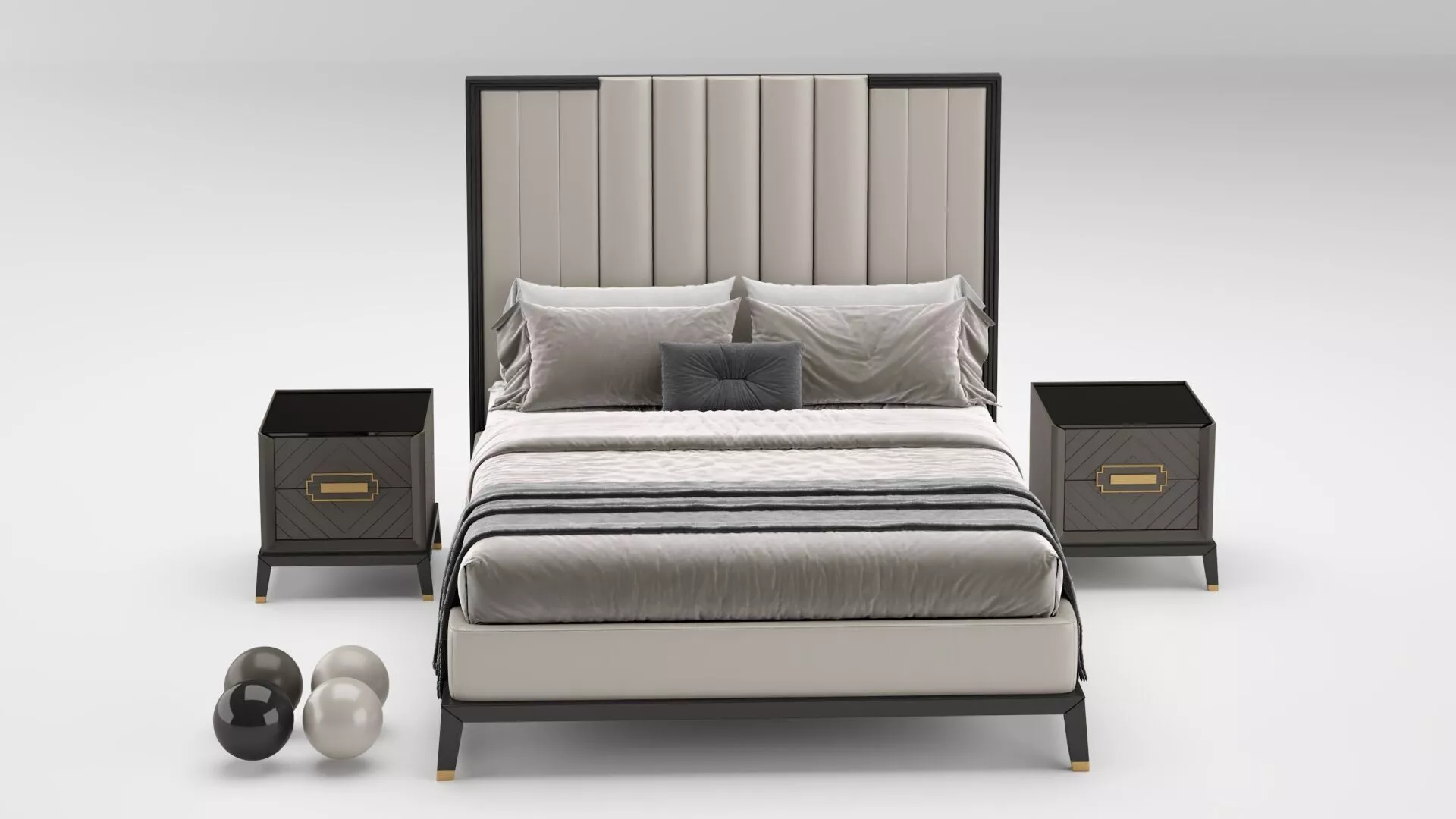 High End Art Deco Style Bed 3D model