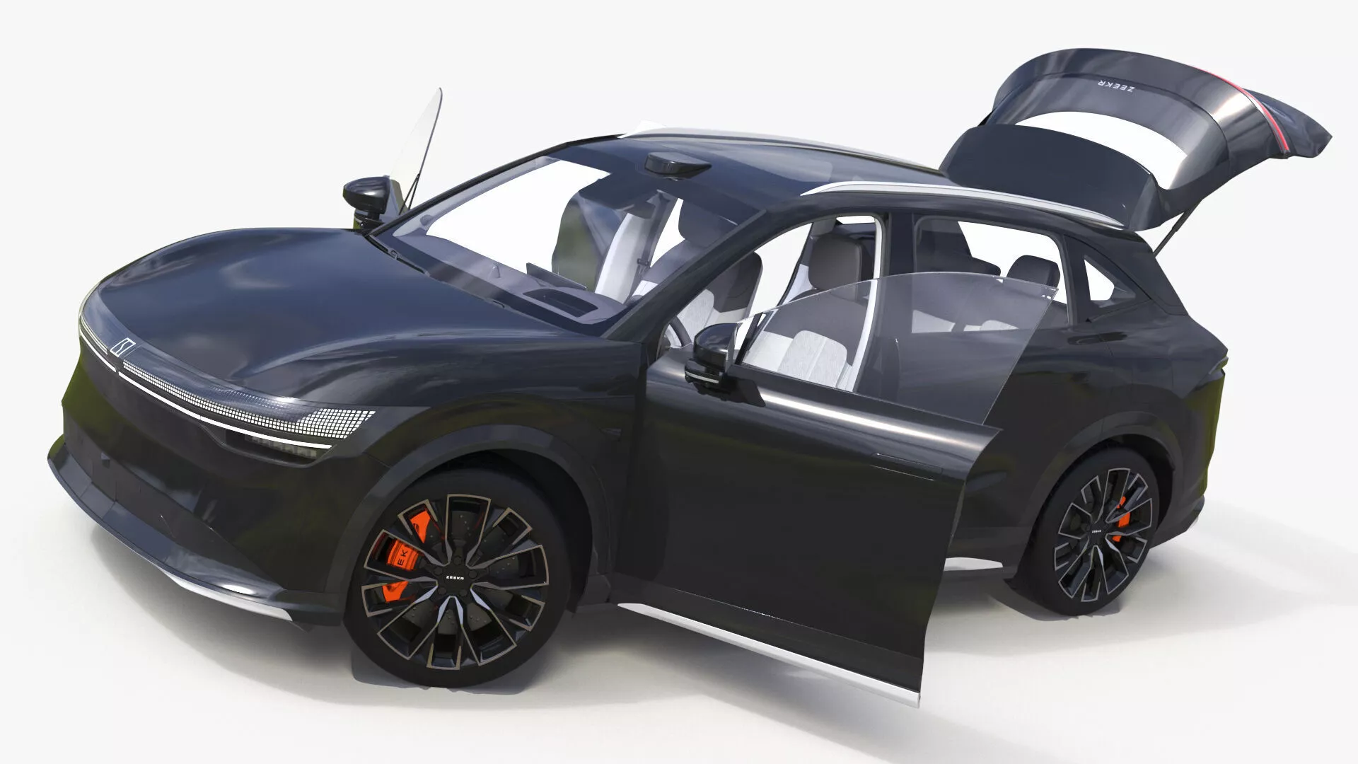 Zeekr 7X High-Tech Obsidian Black Crossover Rigged for Maya 3D model