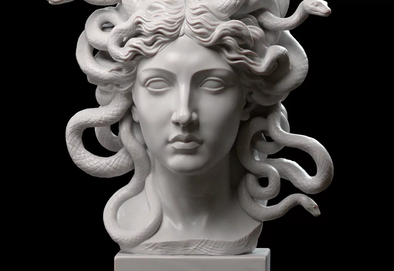 Classical Hellenistic Medusa Sculpture 3D print model