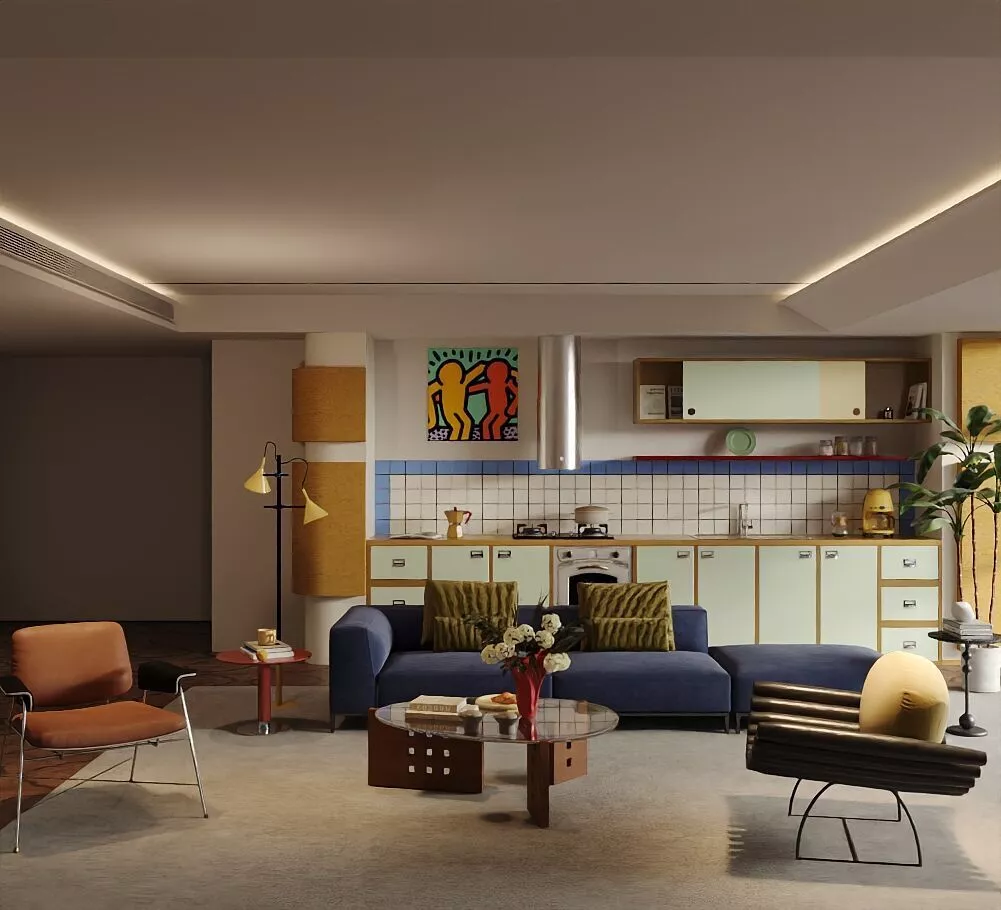 Dopamine Living Room Bauhaus Living Room 3D model