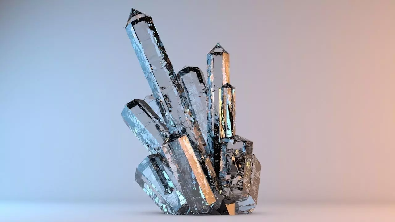 Beautiful Mineral Crystals 1 3D model_0
