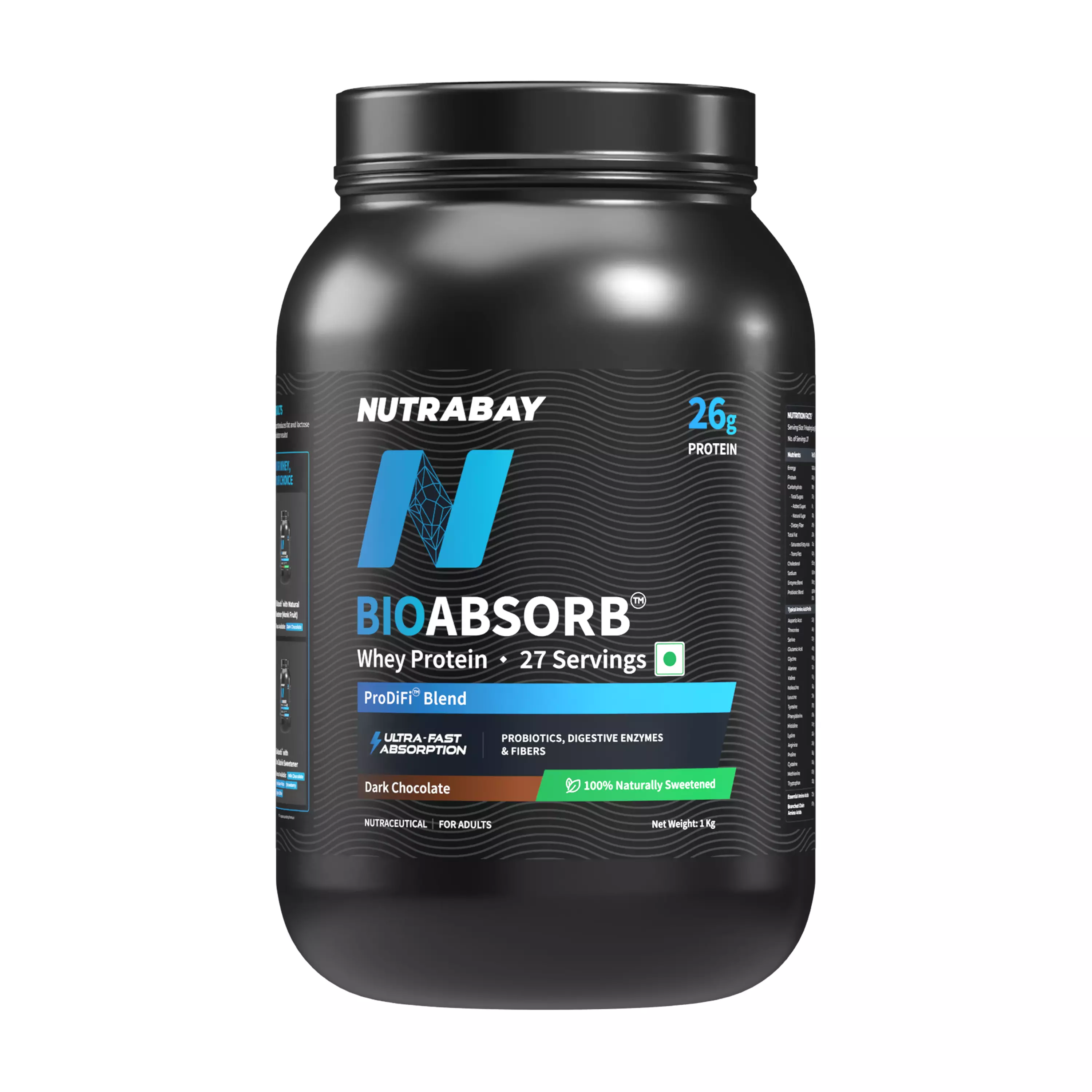 Nutrabay BioAbsorb Whey Protein Powder Dark Chocolate 3D model