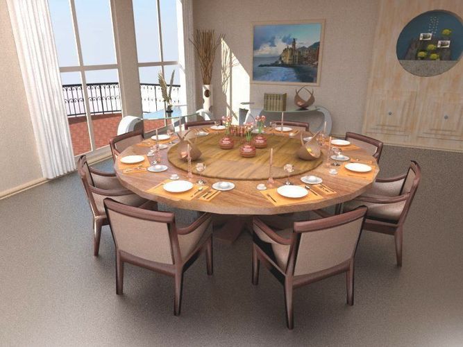 Dinner table set 3D model