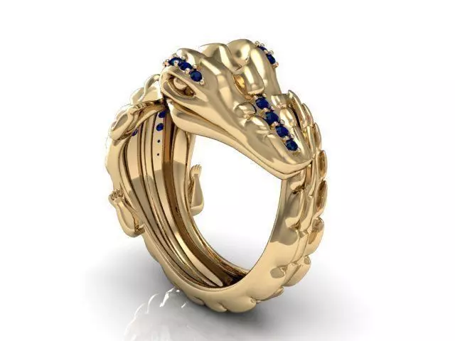 CROCODILE RING Free 3D print model_0