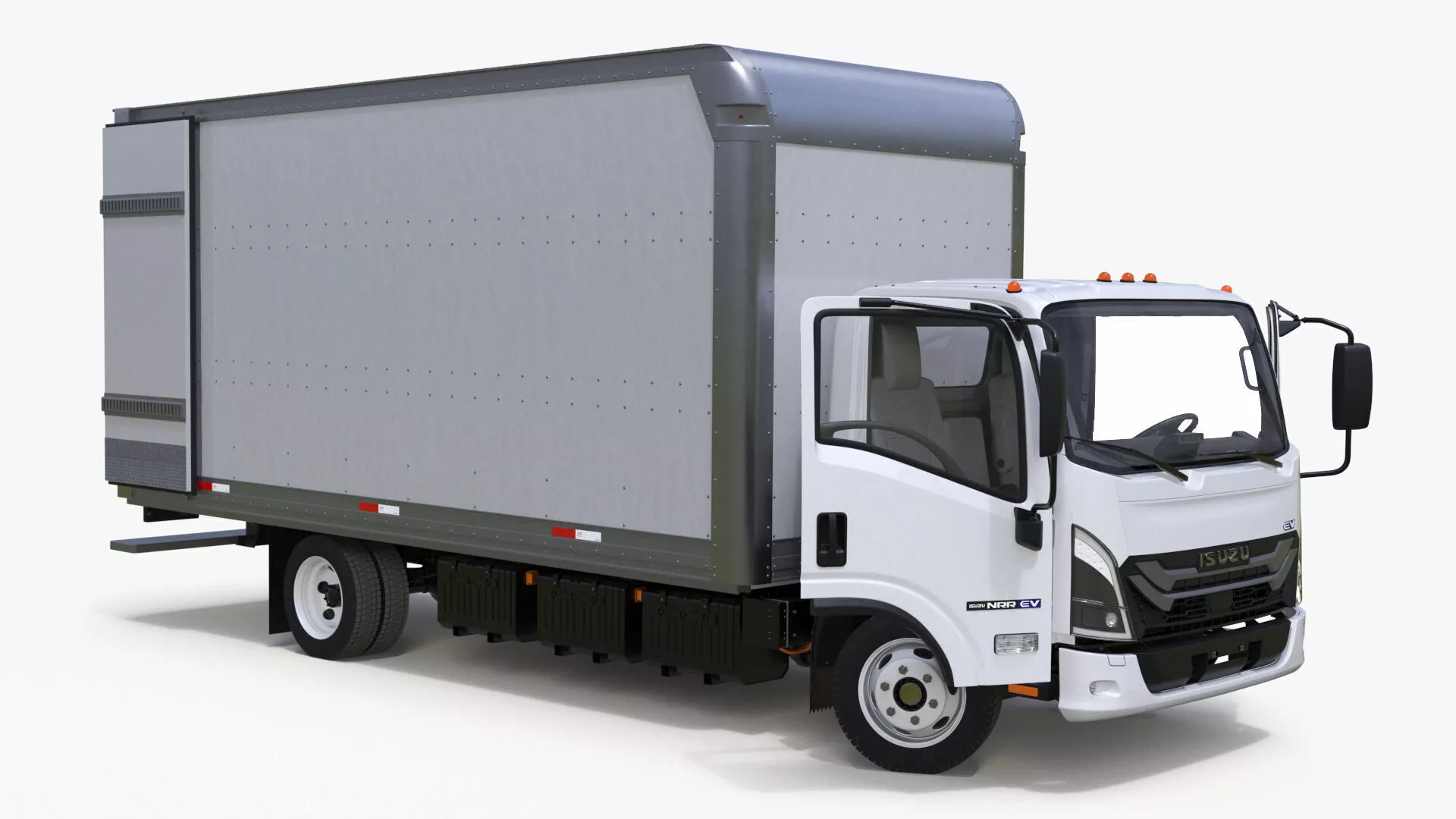 Isuzu Truck NRR EV 176 Inch 2025 Rigged for Cinema 4D 3D model