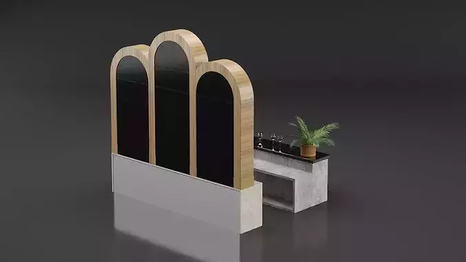 Restaurant Bar 3D model 6