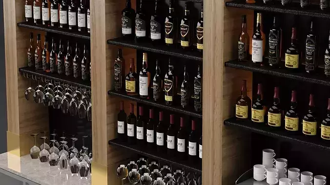Restaurant Bar 3D model 3