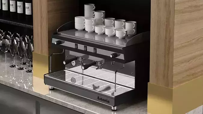 Restaurant Bar 3D model 2