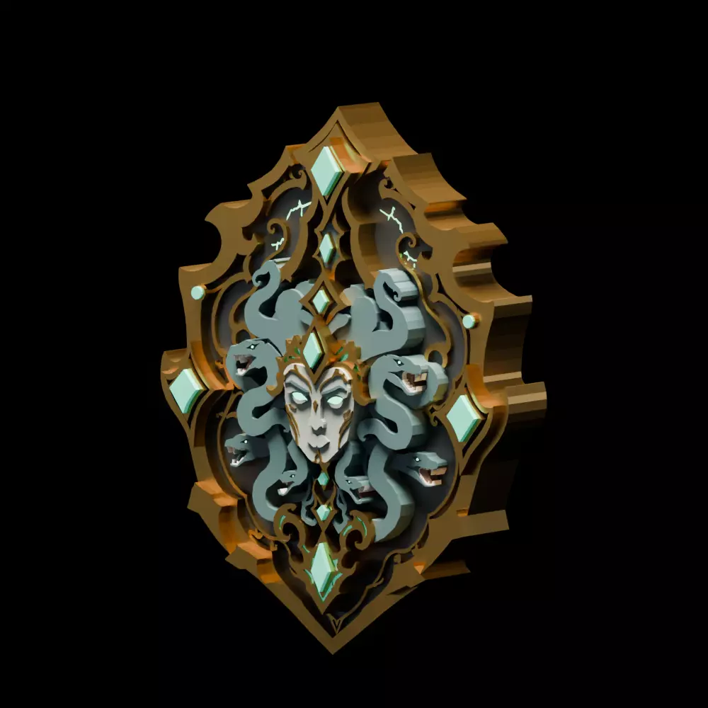 Shield of the Gorgon Queen Low-poly 3D model