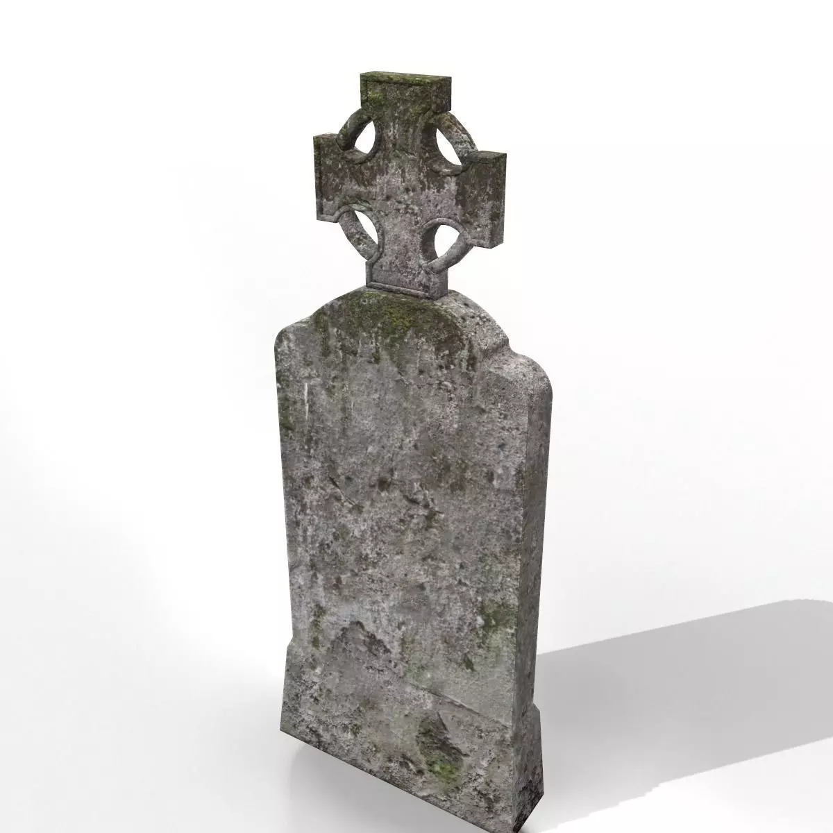 Grave with cross and moss Low-poly 3D model_0