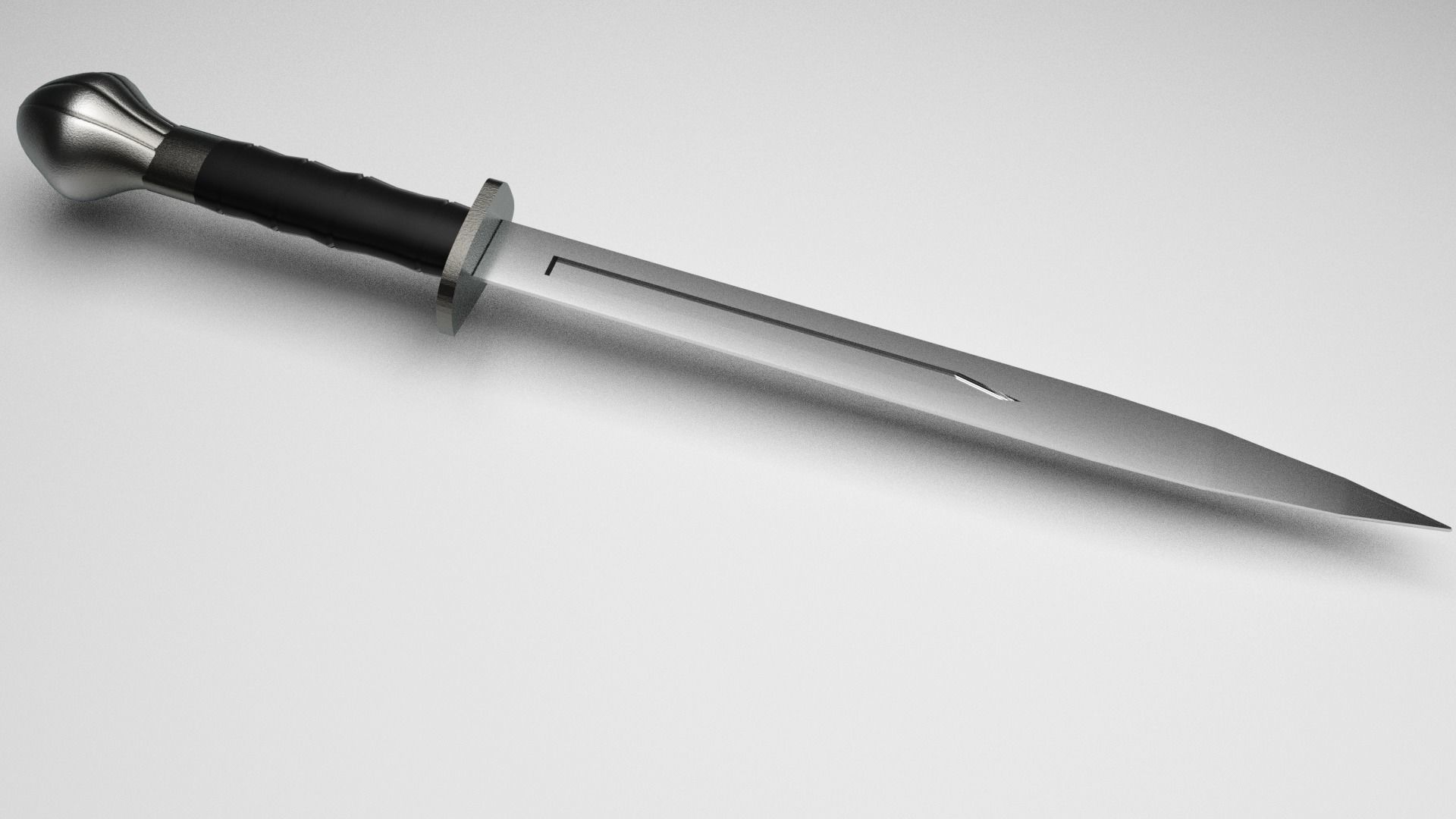 Medieval War Dagger Low-poly 3D model_0