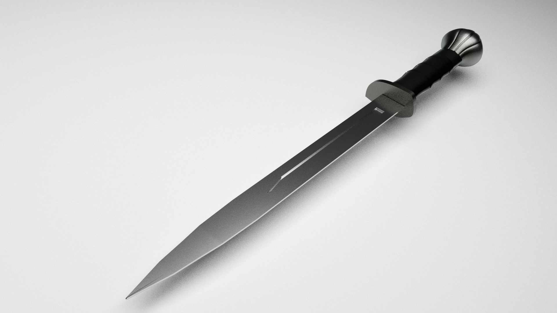 Medieval War Dagger Low-poly 3D model_1