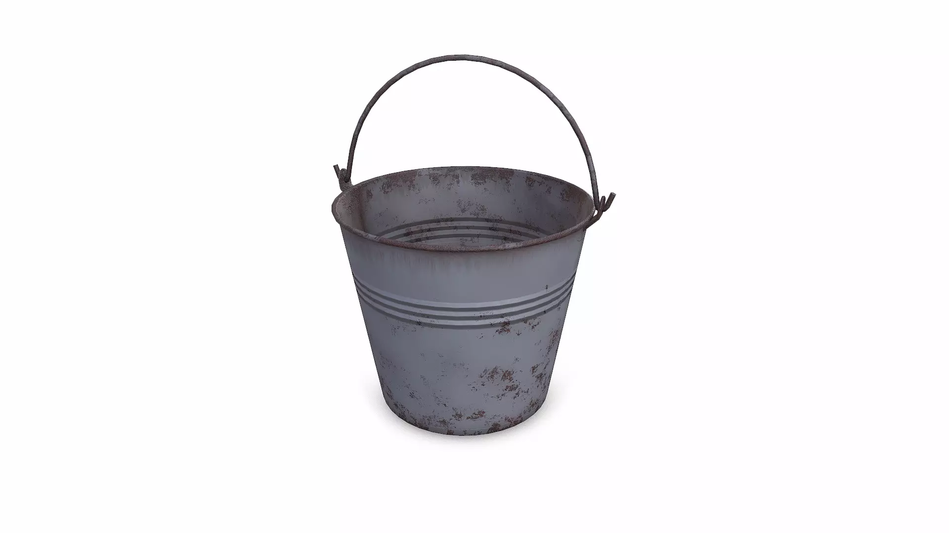 Rusty Metal Bucket Low-poly PBR Free low-poly 3D model