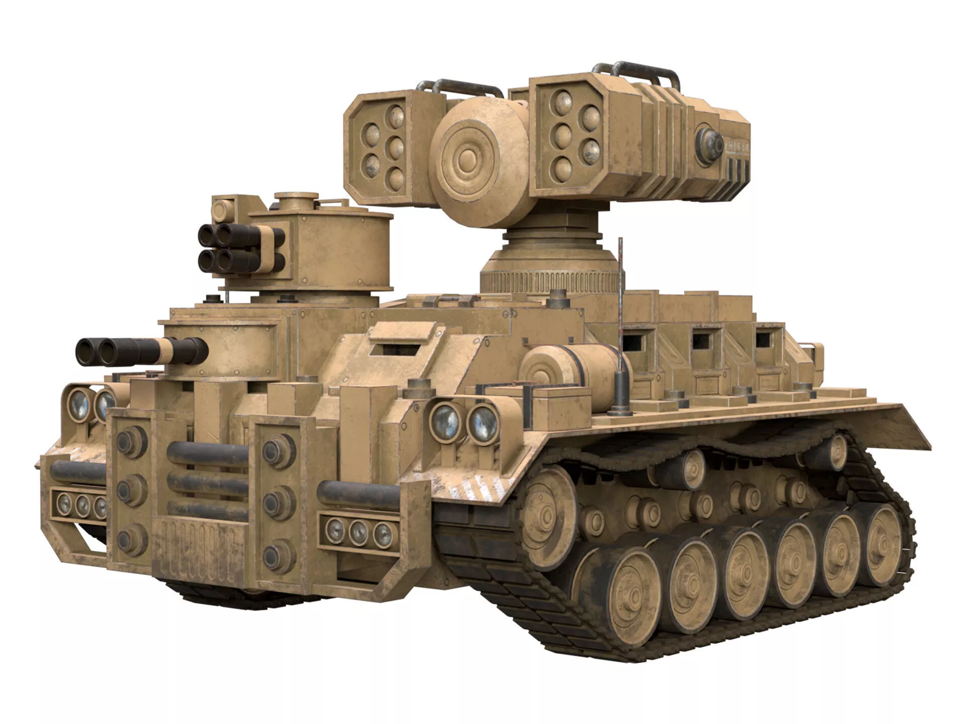 Tracked APC-1-Desert-Dirty Low-poly 3D model