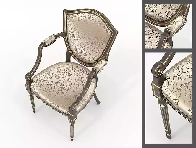 Victoria Classic Dining Set 3D model 6