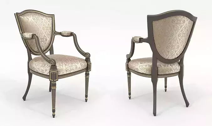 Victoria Classic Dining Set 3D model 4