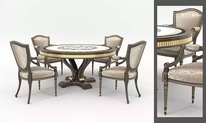 Victoria Classic Dining Set 3D model