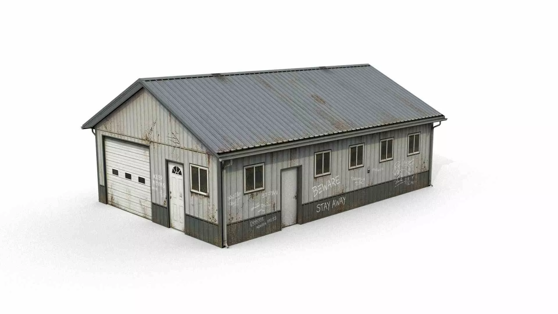 Rural Storage Building Low-poly 3D model