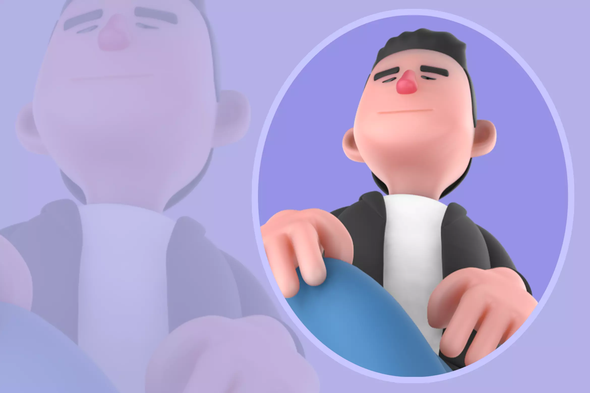 Stylized 3D Musician Character - Cartoon Relaxed Sitting 3D model