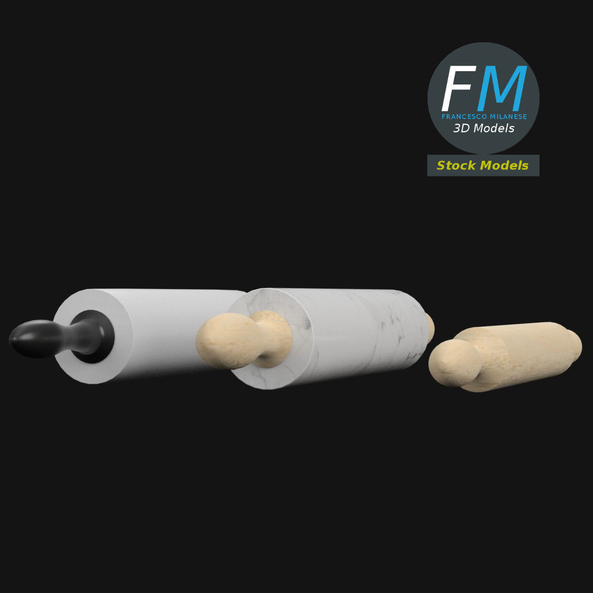 Rolling pins 3D model_3