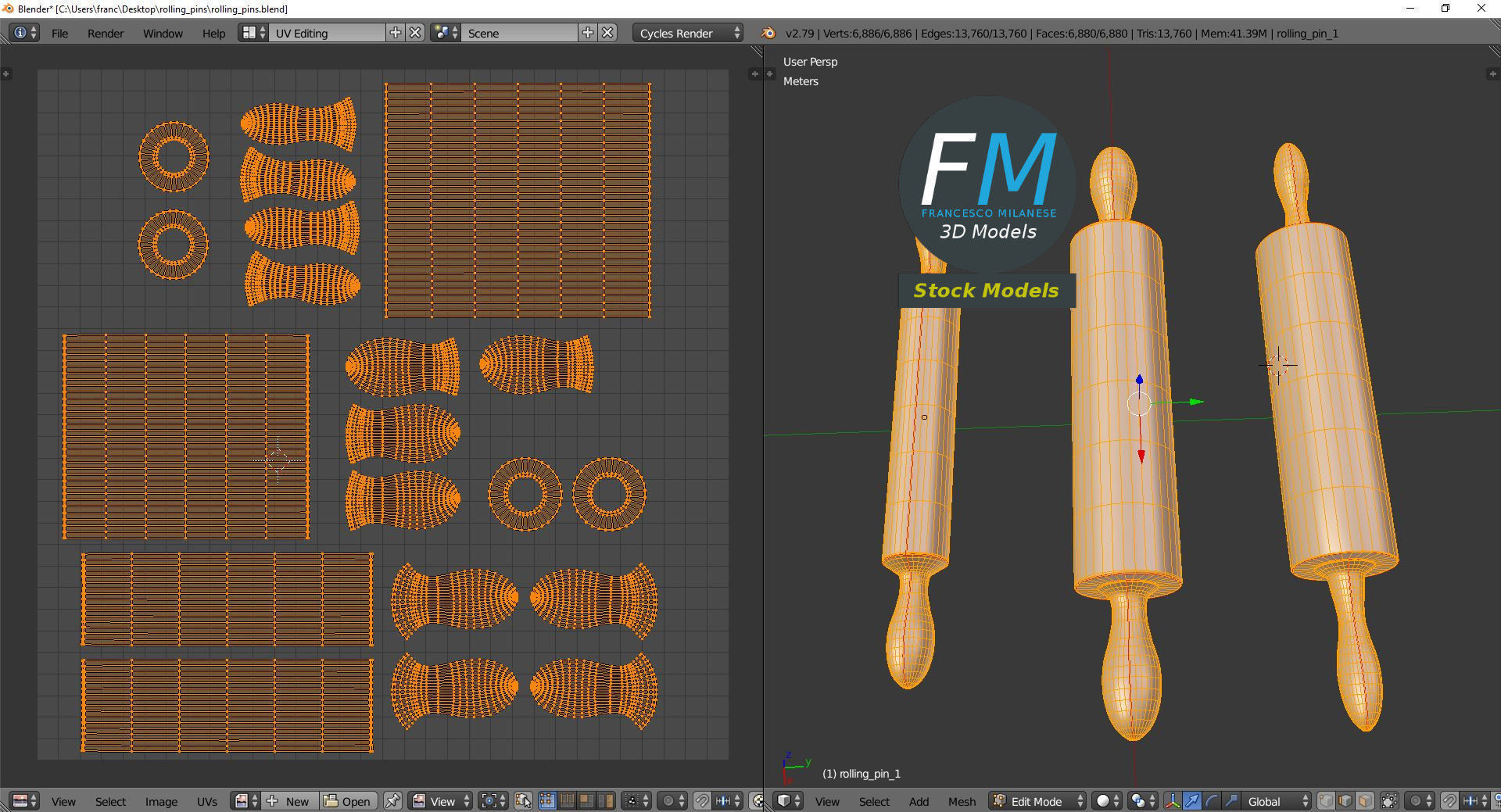 Rolling pins 3D model_10