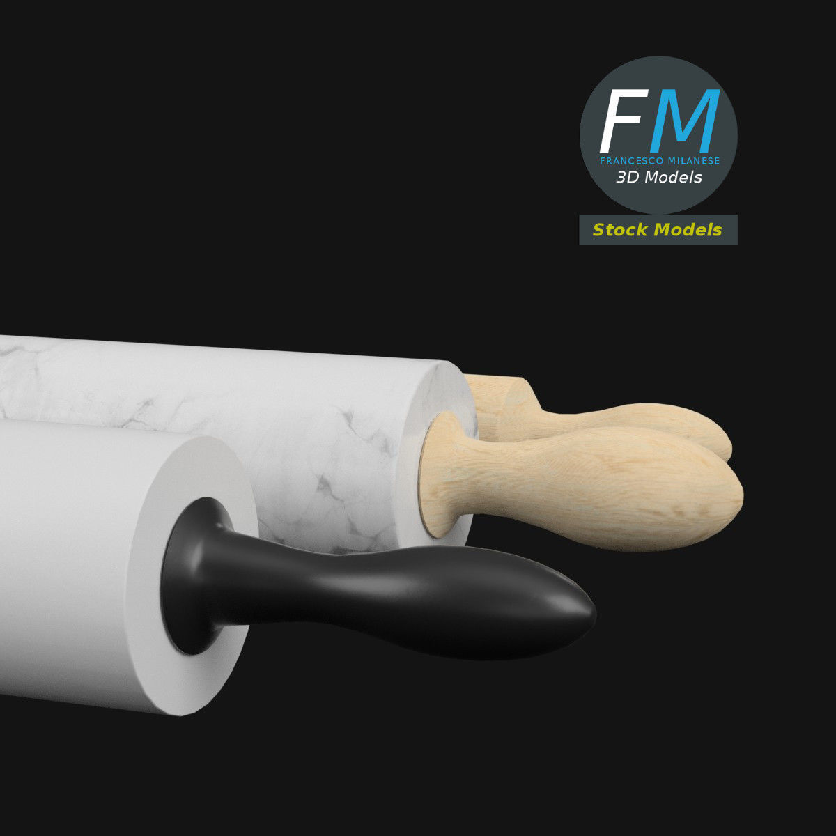 Rolling pins 3D model_4