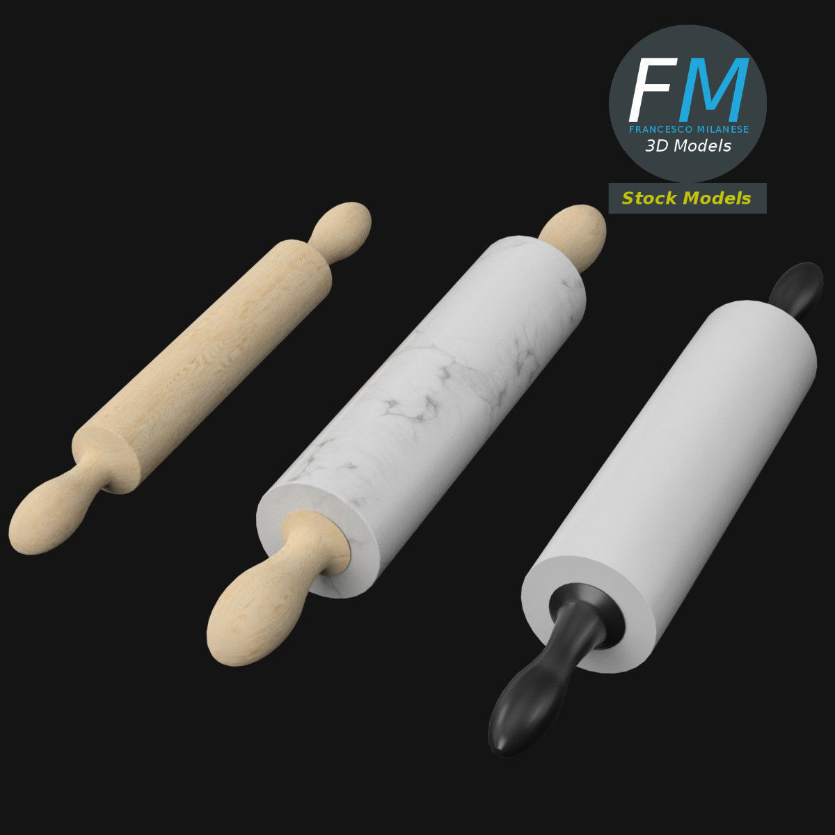 Rolling pins 3D model_5