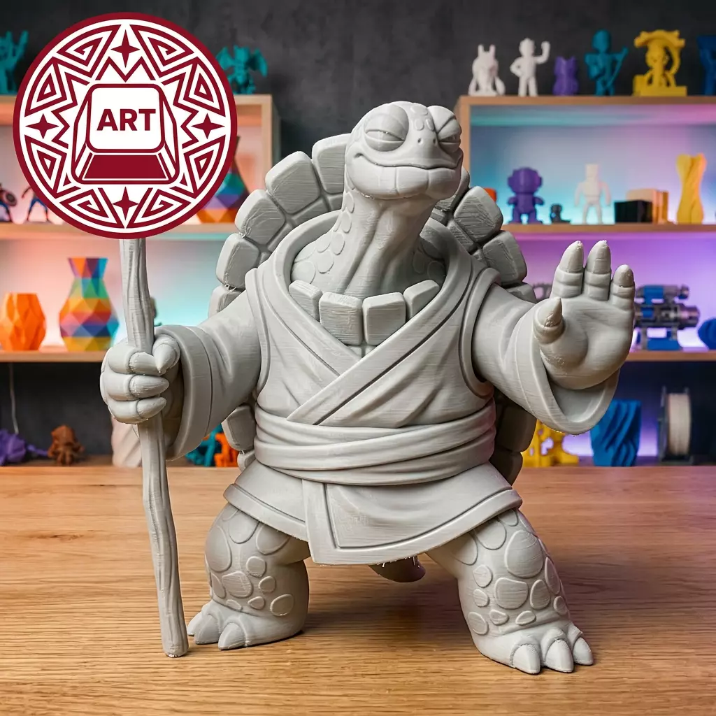 Wise Turtle Monk 3D Printable STL Figure 3D print model