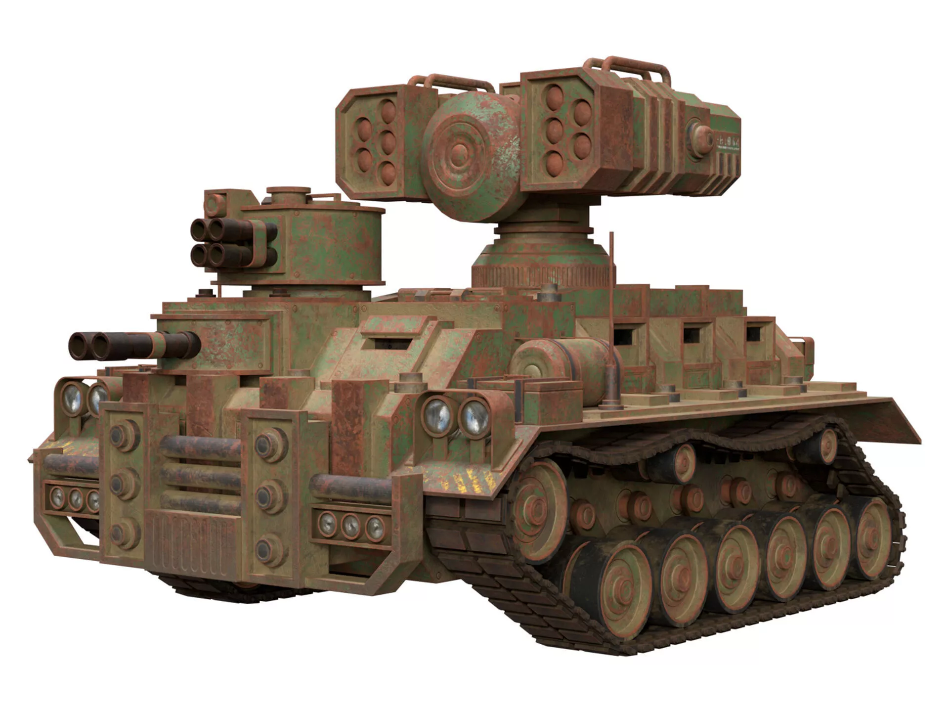 Tracked APC-1-Forest-Rusty Low-poly 3D model
