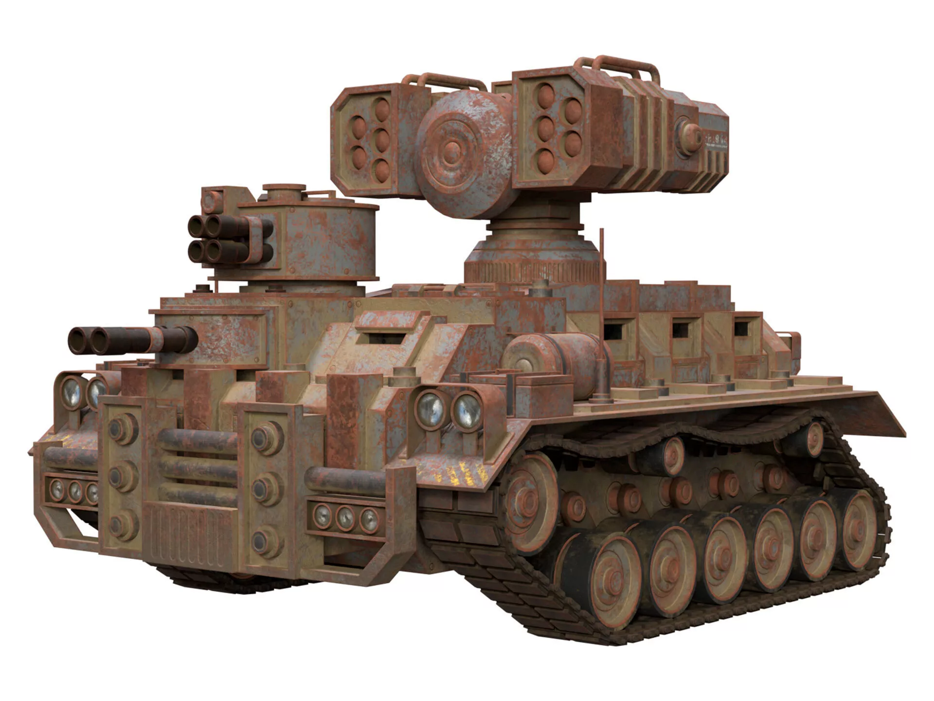 Tracked APC-1-Urban-Rusty Low-poly 3D model