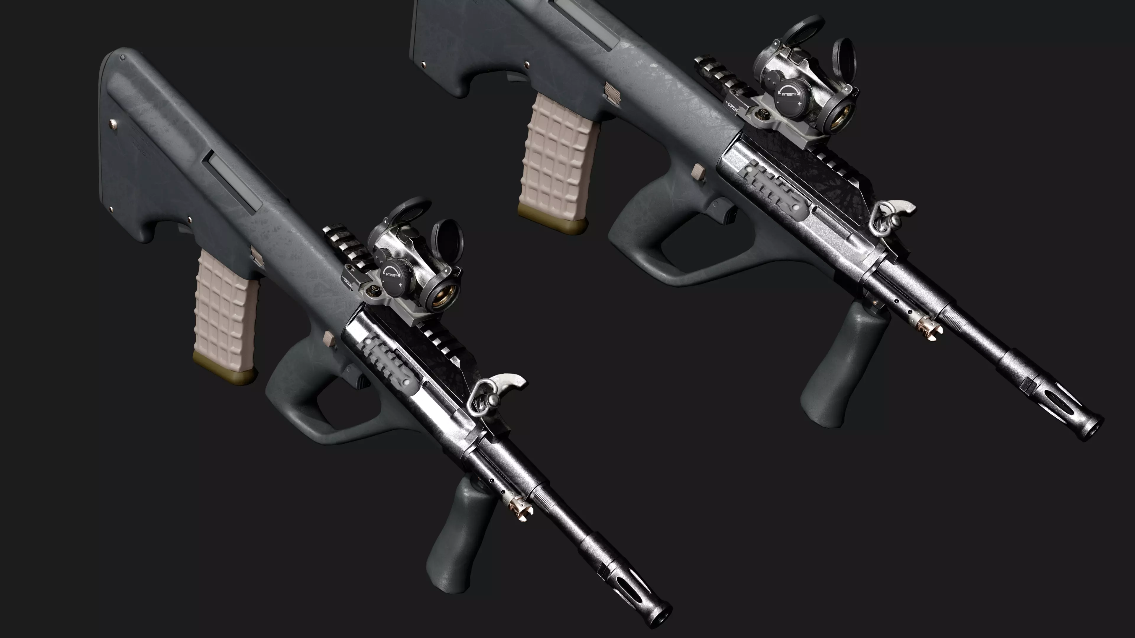 Steyr AUG A3 M1 with Aimpoint CompM4 Low Poly Weapon Low-poly 3D model