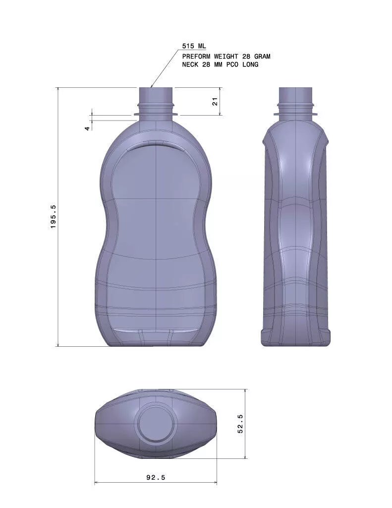 500 ML DISH WASH BOTTLE 3D print model