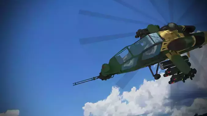 Atak T-129 Helicopter - 3D Max 3D Element 