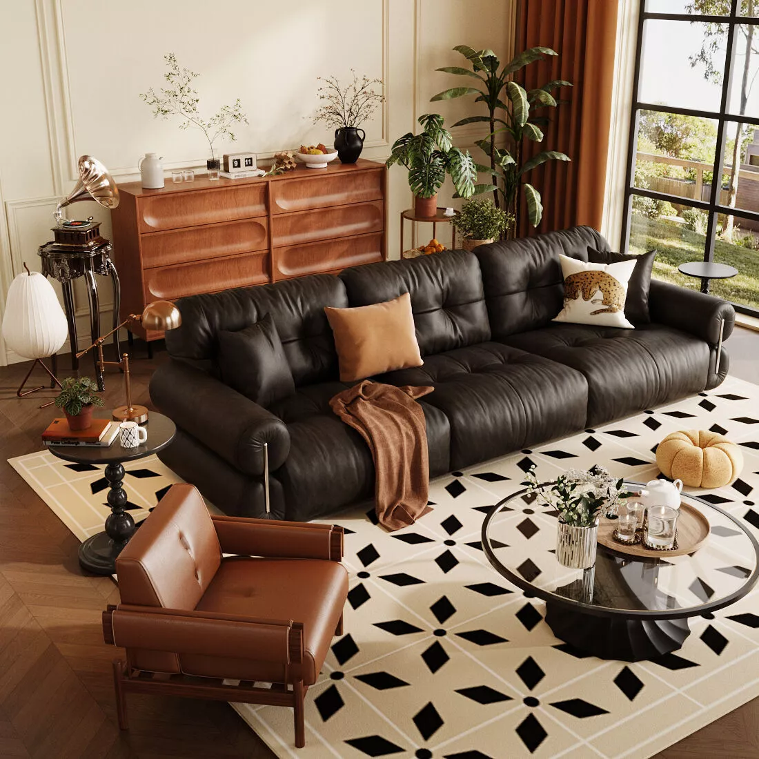 French retro-style living room 3D model