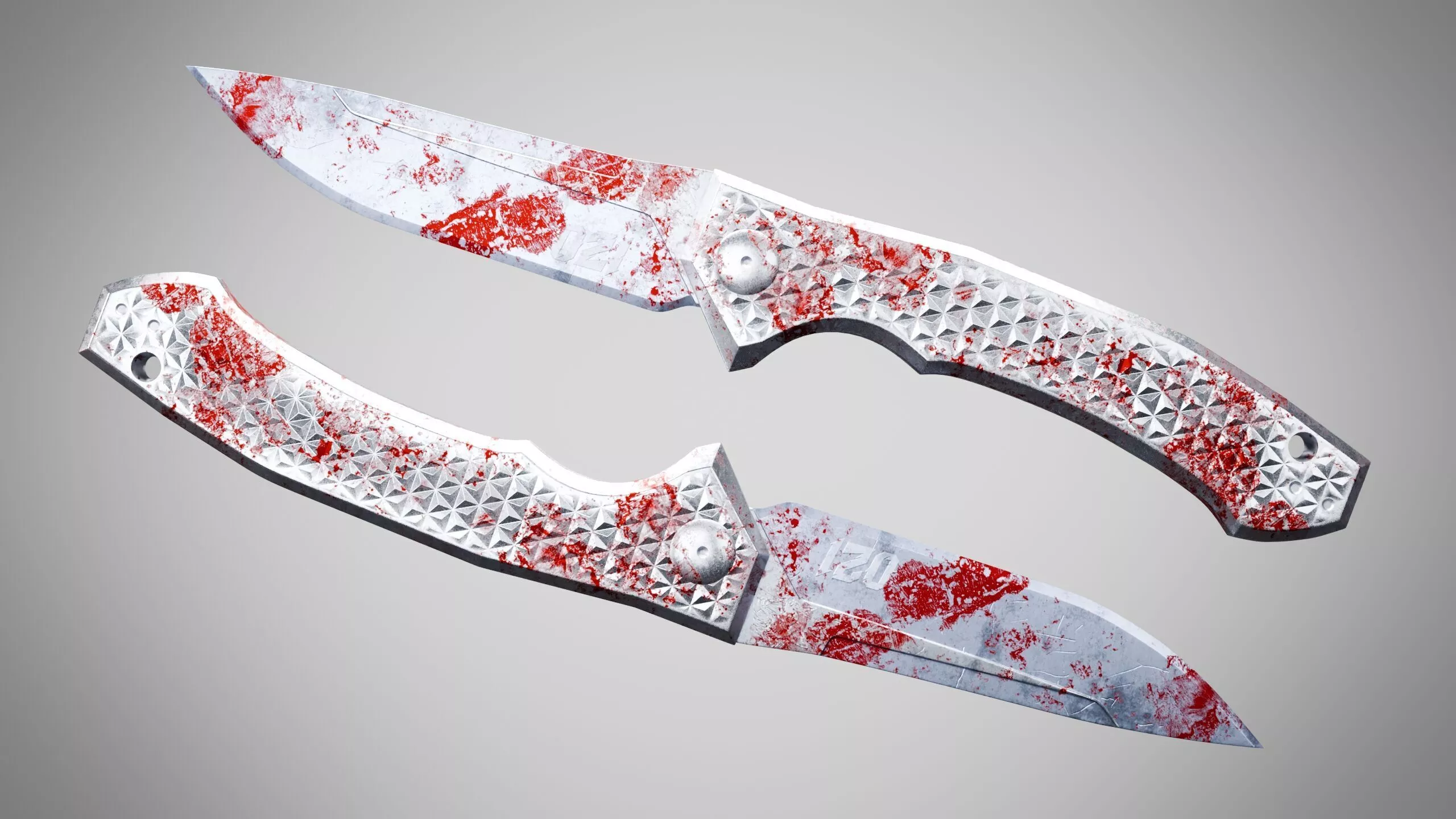 Knife 10 Lavender Mist FT With Blood Low-poly 3D model