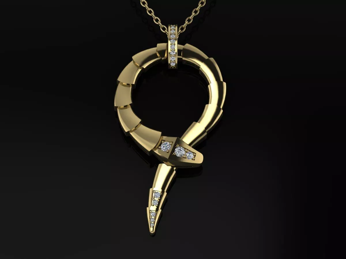 Brand Jewelry Pendant Snake Luxury 3D print model