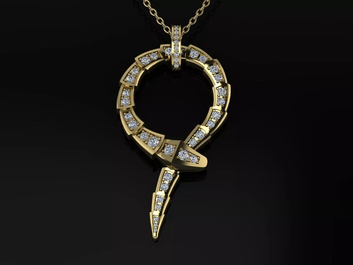 Brand Jewelry Pendant Snake Luxury 3D print model