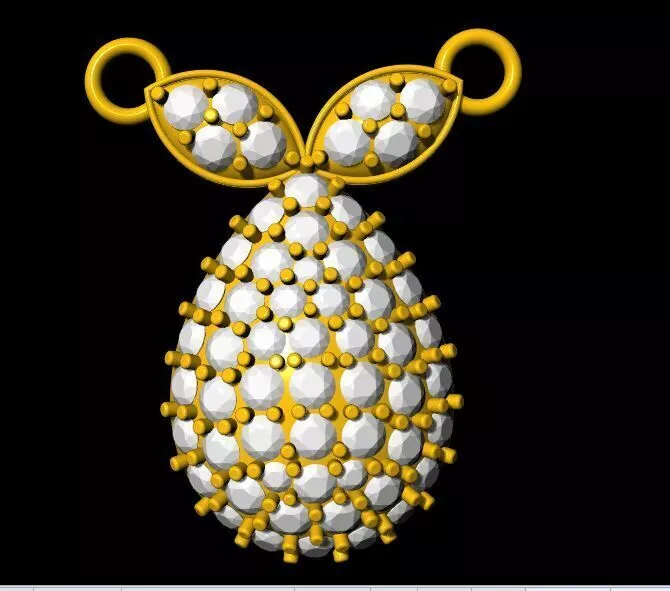 teardrop diamond studded pendant 3dm file 3D print model