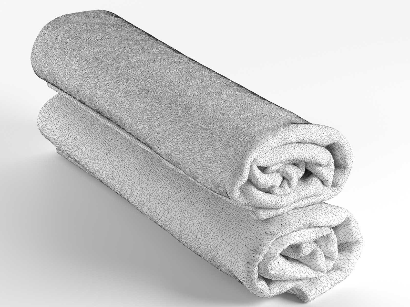 Set of Towels Roll 3D model_1