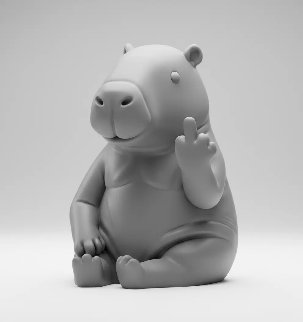 fun Capybara middle finger 3D print model