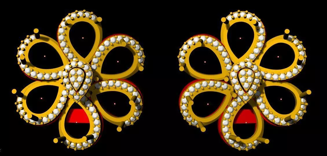 diamond stud earrings 3dm file 3D print model