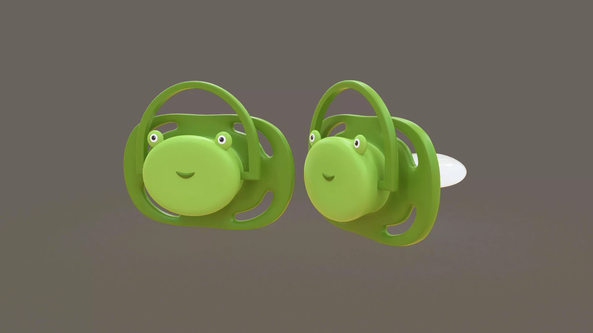 Cute Frog Baby Pacifier Low-poly 3D model