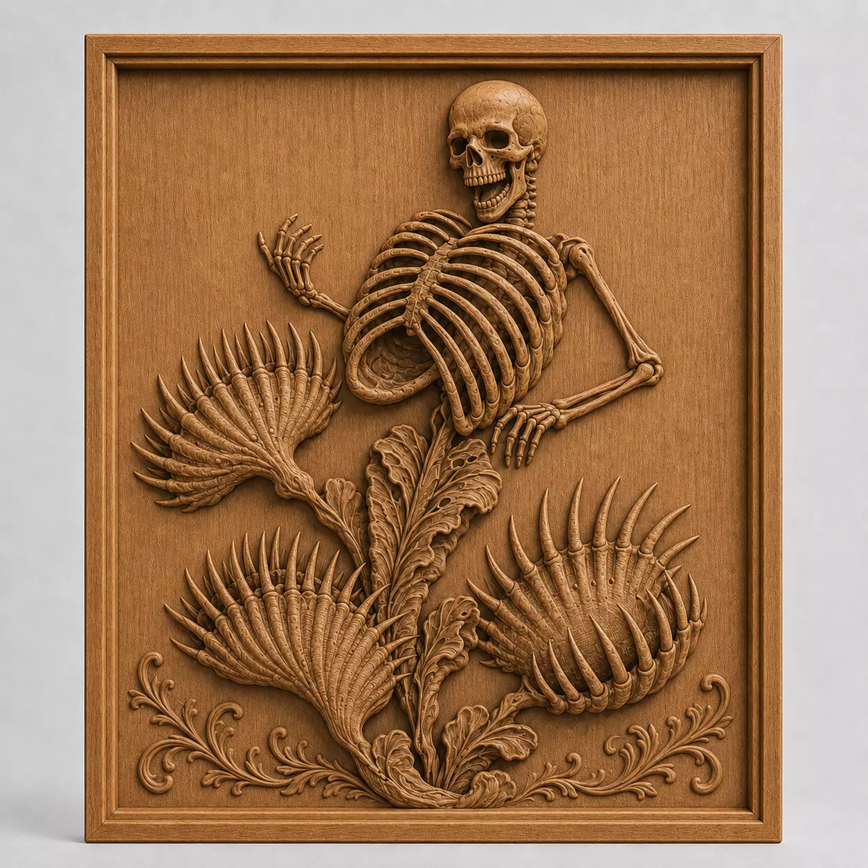 SKELETON VENUS FLYTRAP WALL RELIEF - 3D PRINTABLE CNC ART 3D print model